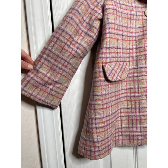 Britannical Girls Islington Coat Highgate Tweed Blossom Check Size 6-7 - Picture 4 of 9